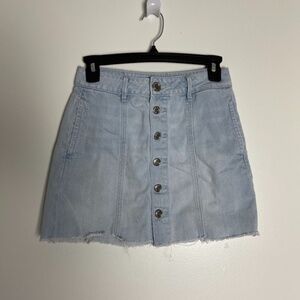 American Eagle Outfitters Denim Button Down Skirt Women Size 00